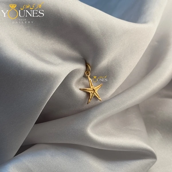 تصویر دوم آویز ستاره دریایی طلا